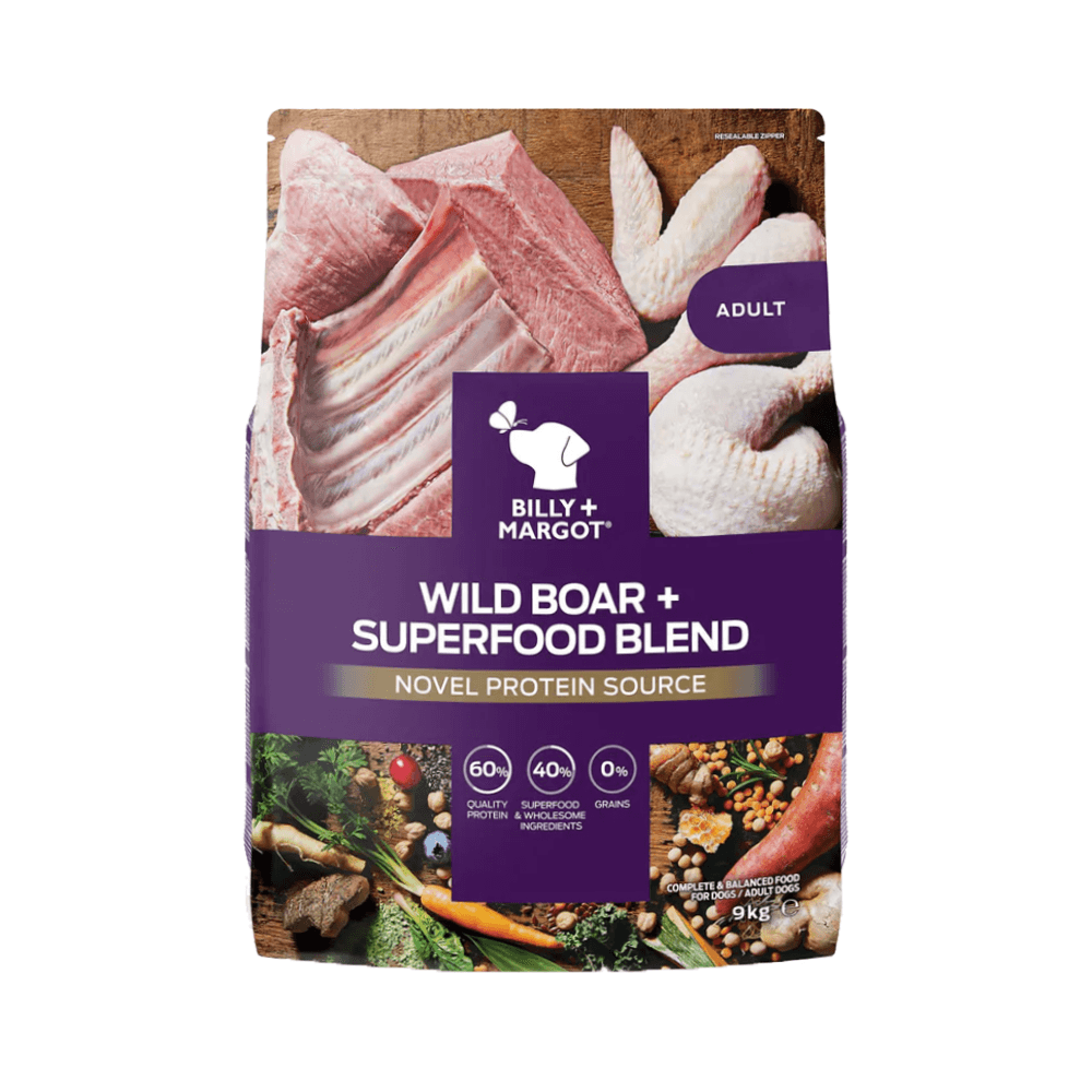 Billy and Margot Wild Boar + Superfood Blend Dog Food 9kg

 